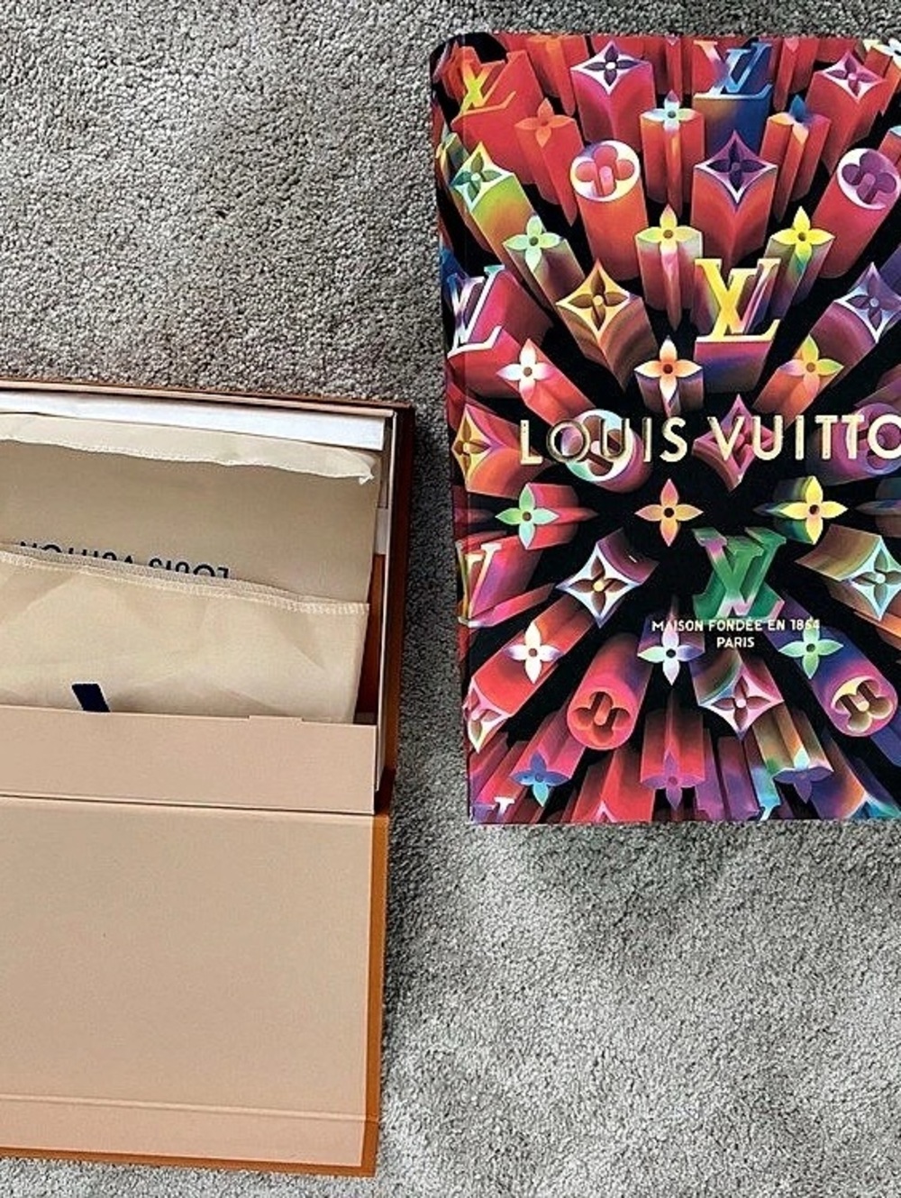 Louis Vuitton Limited Edition Holiday Festive Packaging Set Multicolor Tote